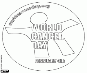 The world day against Cancer coloring page