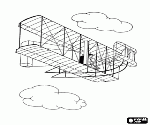 The Wright brothers aircraft coloring page
