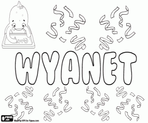 Wyanet, feminine name coloring page