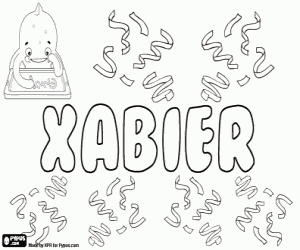 Xabier, Basque name coloring page