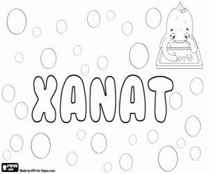 Xanat, name for girl coloring page