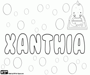 Xanthia, variant of Xanthe coloring page