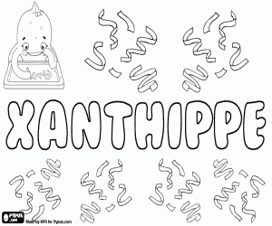 Xanthippe, feminine name coloring page