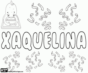 Xaquelina, Galician name coloring page