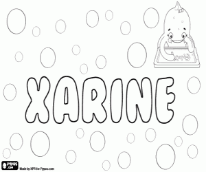 Xarine, feminine name coloring page