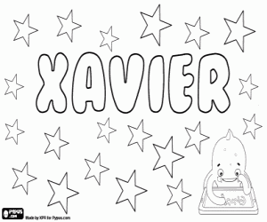 Xavier, name for boy coloring page