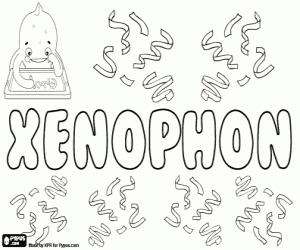 Xenophon, male first name coloring page