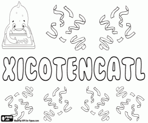 Xicoténcatl, Mesoamerican name coloring page