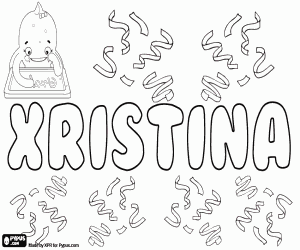 Xristina, name of Greek origin coloring page