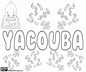 Yacouba, name for boy coloring page