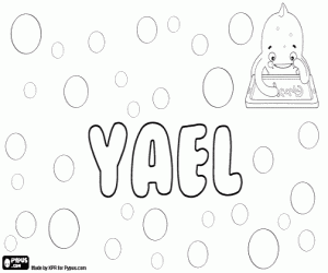 Yael, male name coloring page