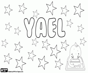 Yael, name in various languages coloring page