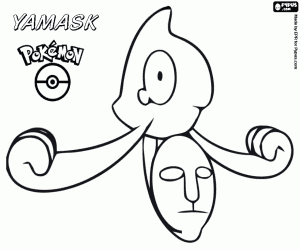 Yamask, a phantom Pokemon coloring page
