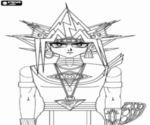 Yami, Pharaoh Athem of Yu-Gi-Oh coloring page