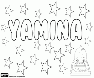 Yamina, Arabic name for girl coloring page