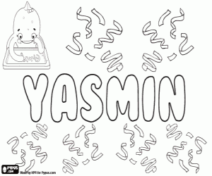 Yasmin, Arabic name coloring page