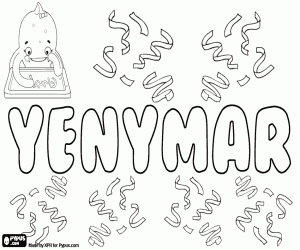 Yenymar, feminine name coloring page