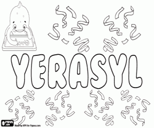 Yerasyl, Kazakh name coloring page