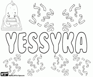 Yessyka, variant of Jessica coloring page
