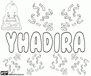 Yhadira, feminine name coloring page