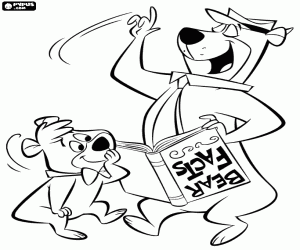 Yogi Bear wants to teach to Boo-Boo coloring page