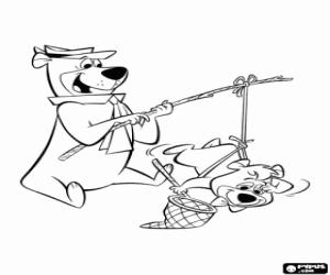 Yogi and Boo-Boo looking for food coloring page