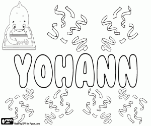 Yohann, name for boy coloring page