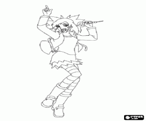 Yoko, character of Team Galaxy coloring page