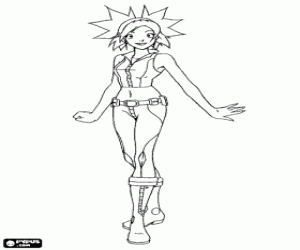 Yoko, protagonist of Team Galaxy coloring page