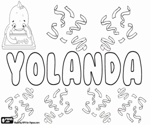 Yolanda, name for girl coloring page