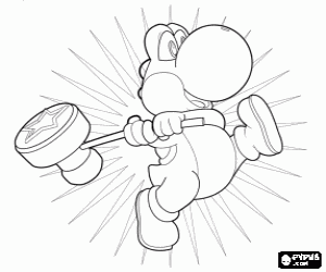 Yoshi, the friend of Mario coloring page