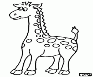 Young and nice giraffe coloring page