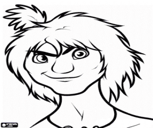 The young caveman Guy, The Croods coloring page