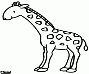 Young giraffe coloring page