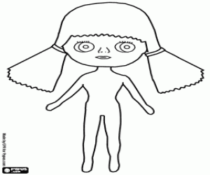 A young girl, a dressup game coloring page