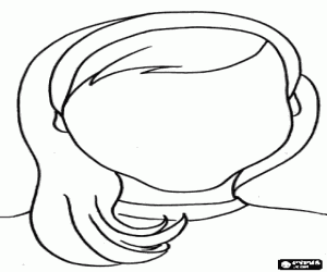A young girl head without face coloring page