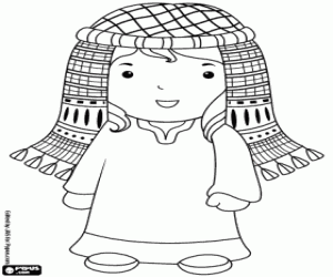 Young israeli coloring page
