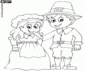 Young settlers, Wild West couple coloring page