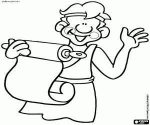 A young and smiling greek citizen coloring page
