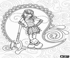 The young viking girl Astrid coloring page