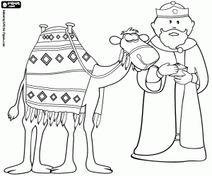 The younger king is Balthazar coloring page