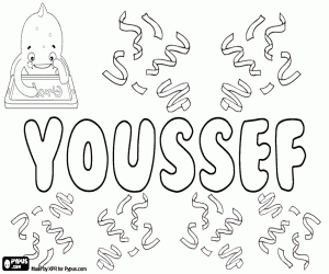 Youssef, Arabic name for boy coloring page