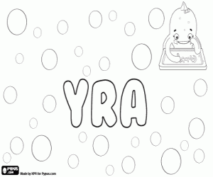 Yra, feminine name coloring page