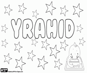 Yrahid, name for girl coloring page