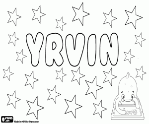 Yrvin, variant of Irvin coloring page