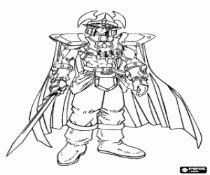 A Yu-Gi-Oh warrior coloring page