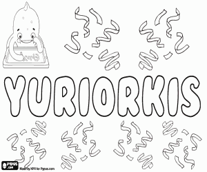 Yuriorkis, male first name coloring page