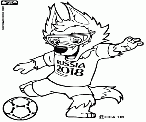 Zabivaka, the mascot of Russia 2018 coloring page