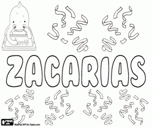 Zacarias, Biblical name coloring page