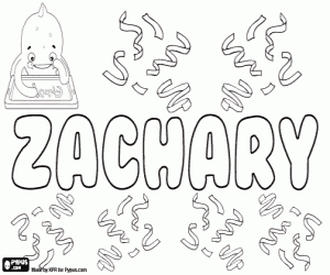 Zachary, english name coloring page